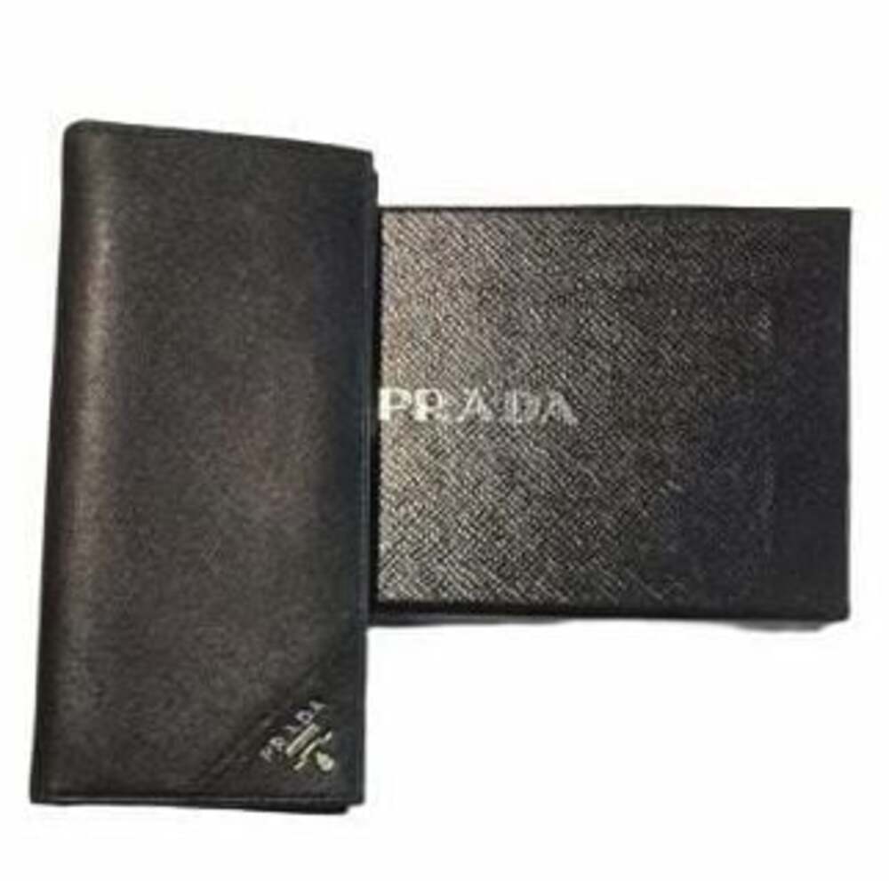 Prada Black Saffiano Leather Long Bifold Wallet with Box and Cards - Picture 8 of 8